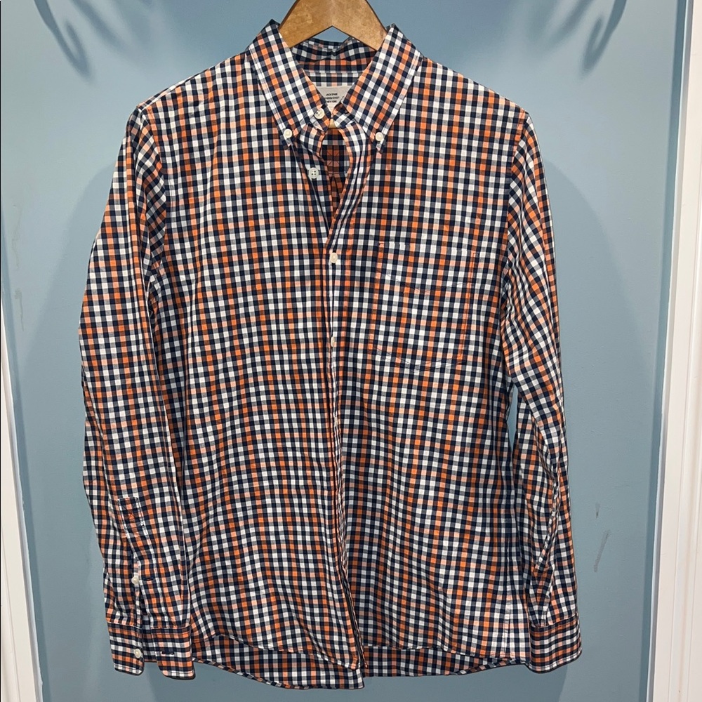 Jack Spade Men's Plaid Shirt - Blue and‎ Orange